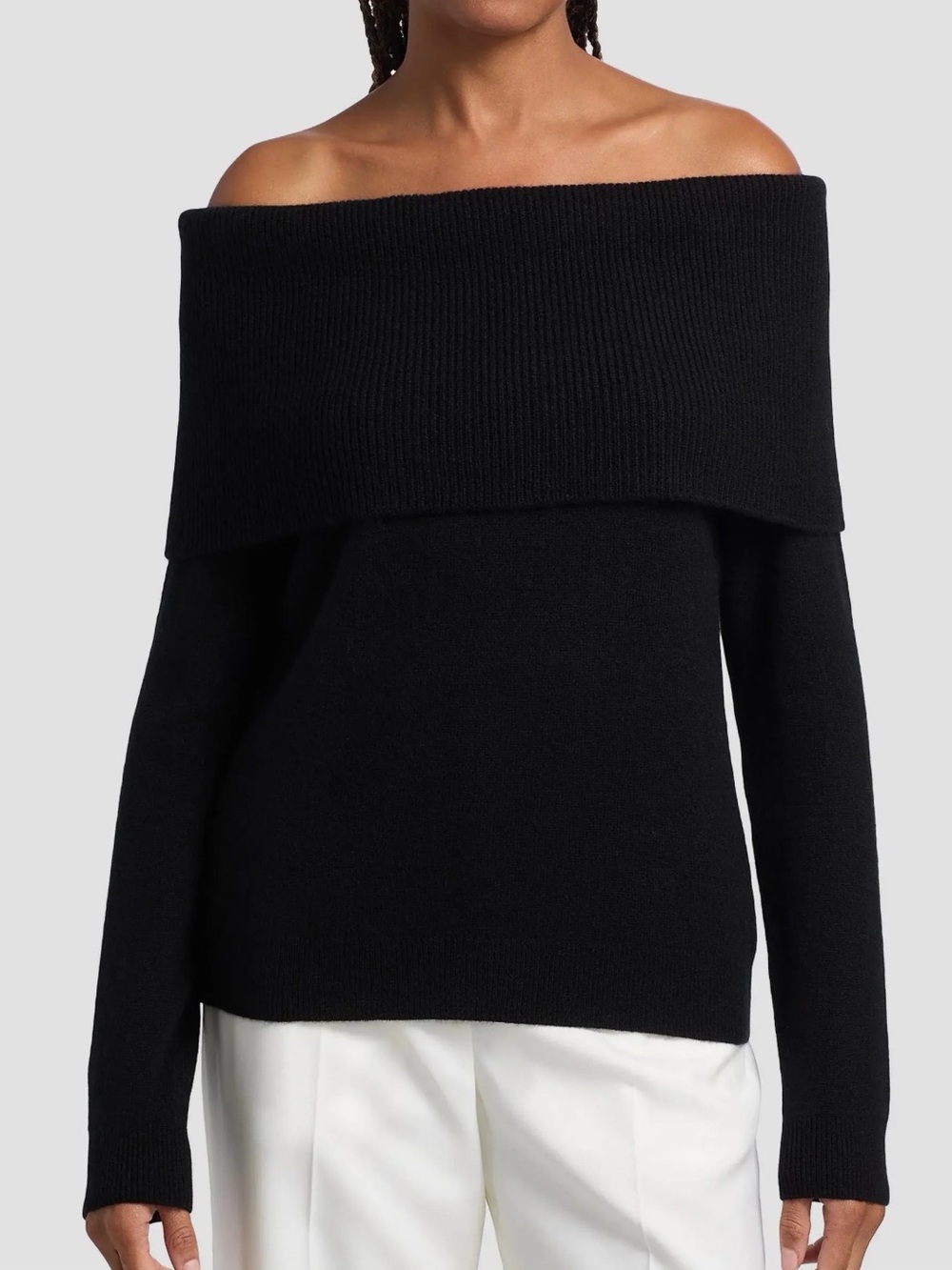 Minnie Rose black off the shoulder Sweater szS